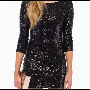 Sequin Long Sleeve Fitted Dress